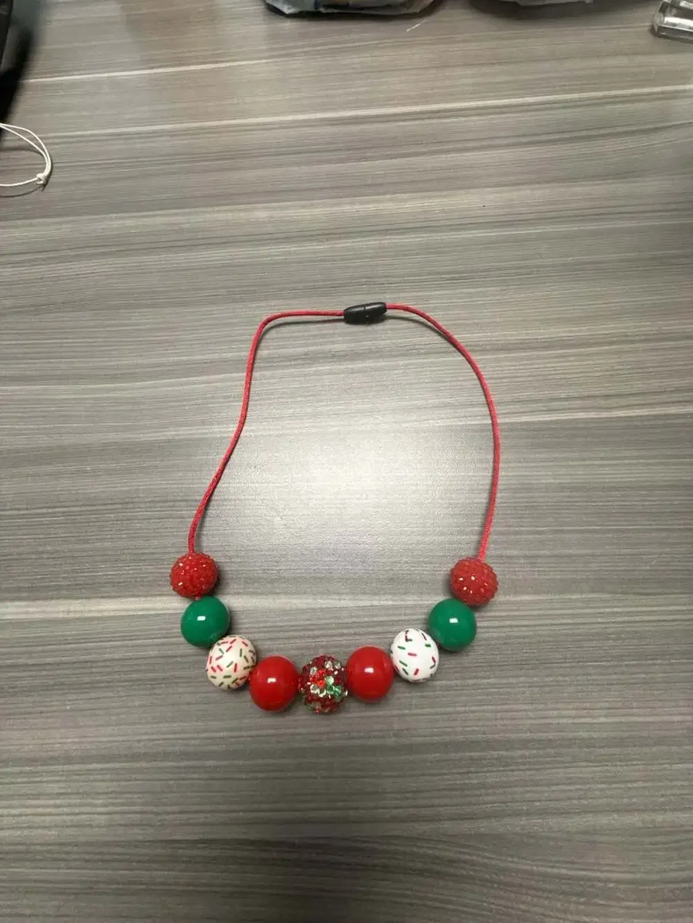 Christmas Sprinkles Chunky Bubblegum Bead Necklace for Kids